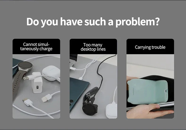 Bordlampe med magnetisk trådløs oplader 4-i-1 til iPhone, AirPods og Apple Watch