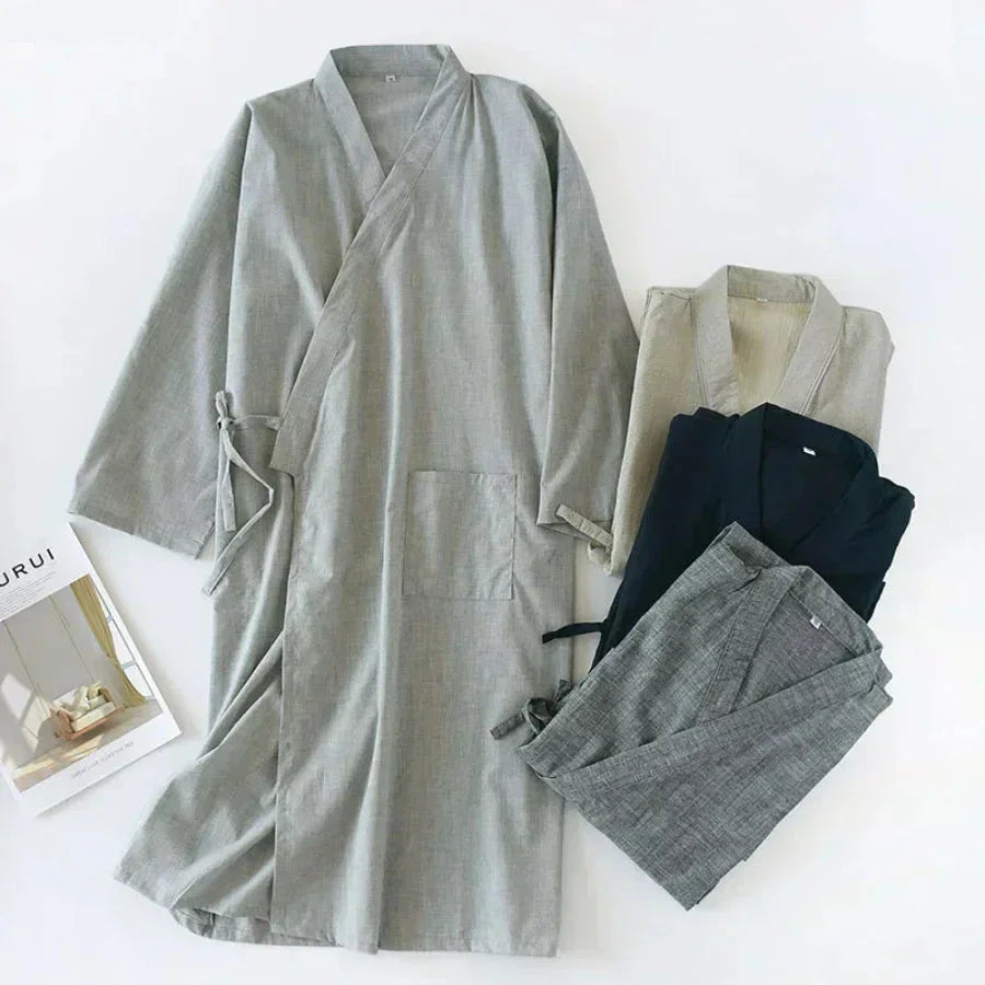 Nadirloft Baumwoll-Kimono-Nachthemd für Herren, Ausgabe 2024