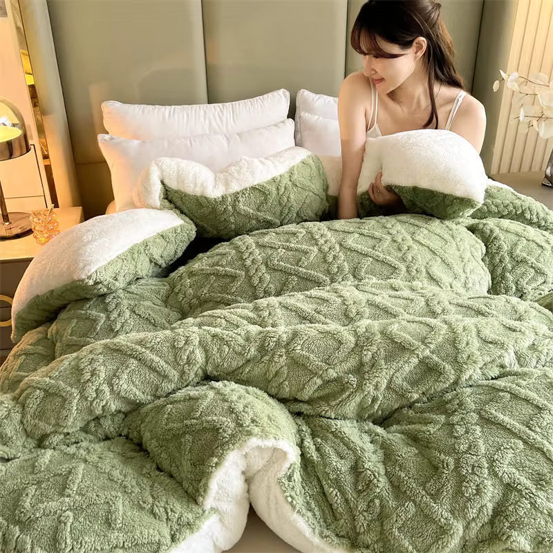 Cozy NylaWeave Weighted Blanket With Lamb Cashmere For Winter Comfort
