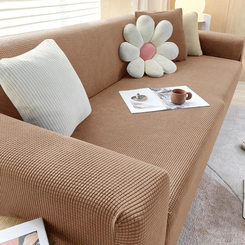 Elastic Sofa Slipcover Anti Slip Backing Washable Fits 1 To 3 Seat Couches
