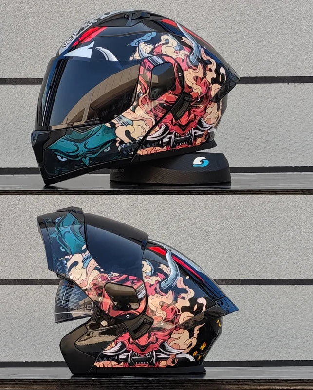 Flip Front Full Face Motorcycle Helmet With Two-Lens Shield DOT Approved