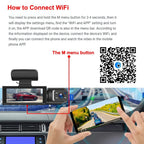 Caméra de tableau de bord WiFi 1080P avec double lentilles avant et cabine