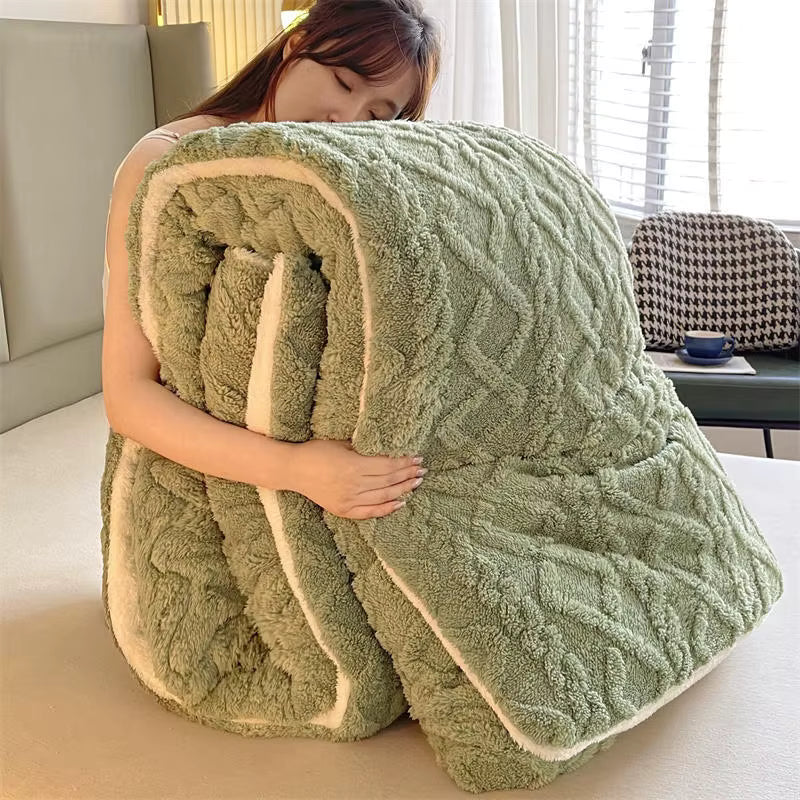 Cozy NylaWeave Weighted Blanket With Lamb Cashmere For Winter Comfort