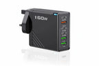 160W USB C vegglader med flere porter og strømsentral