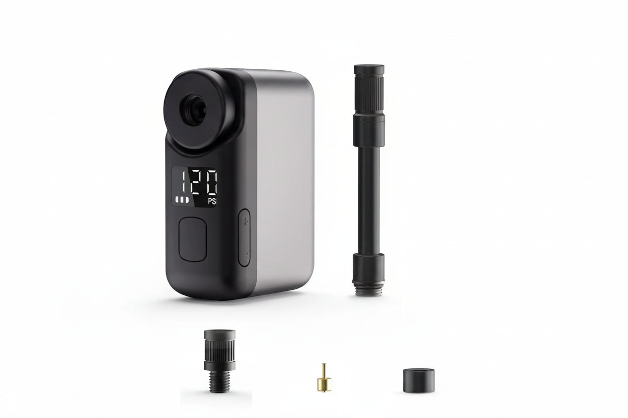 Bomba Compacta para E-Bike com Ecrã Digital para Pneus de Estrada 120 PSI Carregamento Rápido