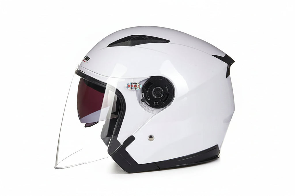 Dual-Visor Half Motorcycle Helmet - DOT Certified