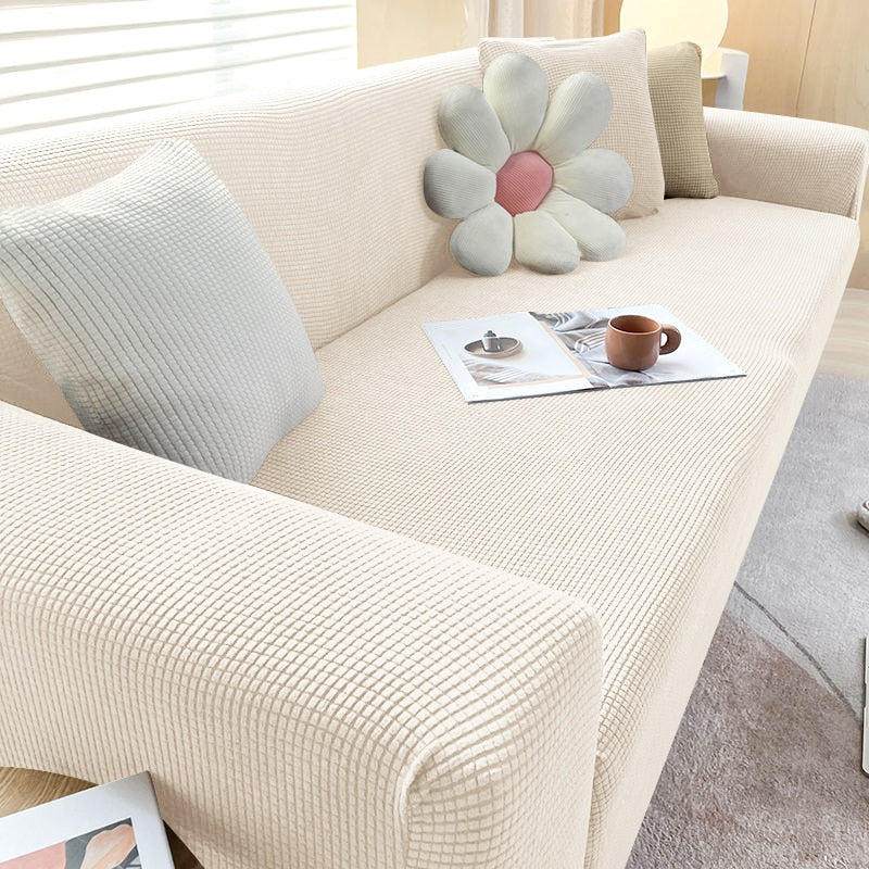 Elastic Sofa Slipcover Anti Slip Backing Washable Fits 1 To 3 Seat Couches