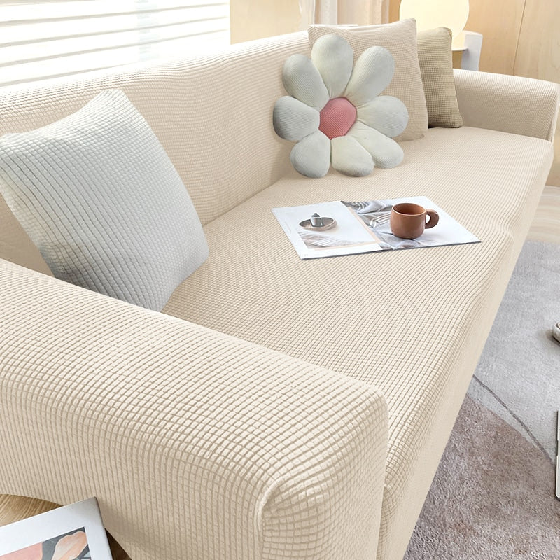 Elastic Sofa Slipcover Anti Slip Backing Washable Fits 1 To 3 Seat Couches