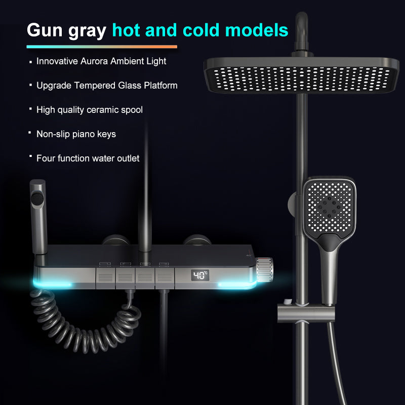 Douche thermostatique numérique Aurell avec unité d'affichage