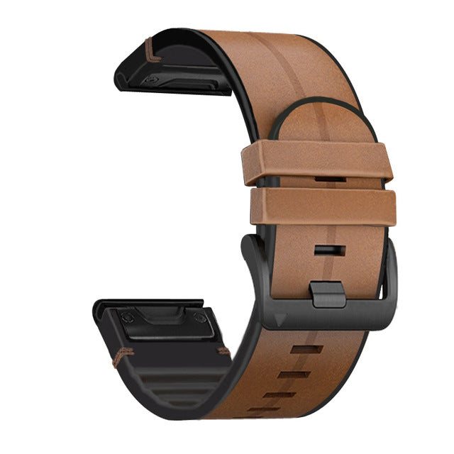 Averin läderarmband och silikon för Garmin Fenix 8 7X 7 5X 5 6