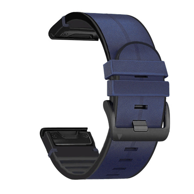 Averin läderarmband och silikon för Garmin Fenix 8 7X 7 5X 5 6