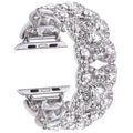 Petaluxe Floral Metal Link Band With Diamonds for Apple Watch