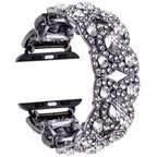 Petaluxe Floral Metal Link Band With Diamonds for Apple Watch