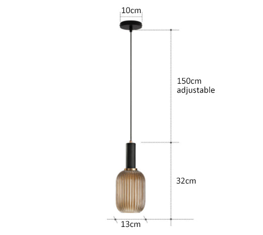 Lámpara colgante de vidrio vibrante con luz LED para salas de estar y dormitorios