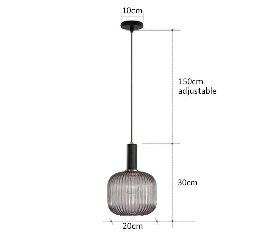 Lámpara colgante de vidrio vibrante con luz LED para salas de estar y dormitorios
