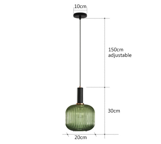 Lámpara colgante de vidrio vibrante con luz LED para salas de estar y dormitorios