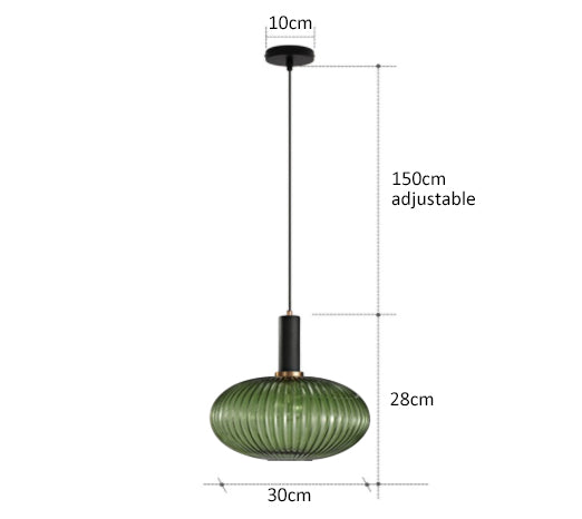 Lámpara colgante de vidrio vibrante con luz LED para salas de estar y dormitorios