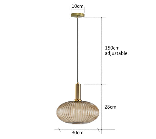 Lámpara colgante de vidrio vibrante con luz LED para salas de estar y dormitorios