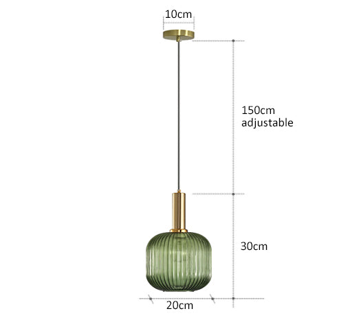 Lámpara colgante de vidrio vibrante con luz LED para salas de estar y dormitorios