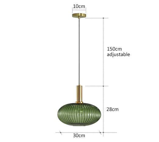 Lámpara colgante de vidrio vibrante con luz LED para salas de estar y dormitorios