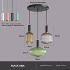 Lámpara colgante de vidrio vibrante con luz LED para salas de estar y dormitorios