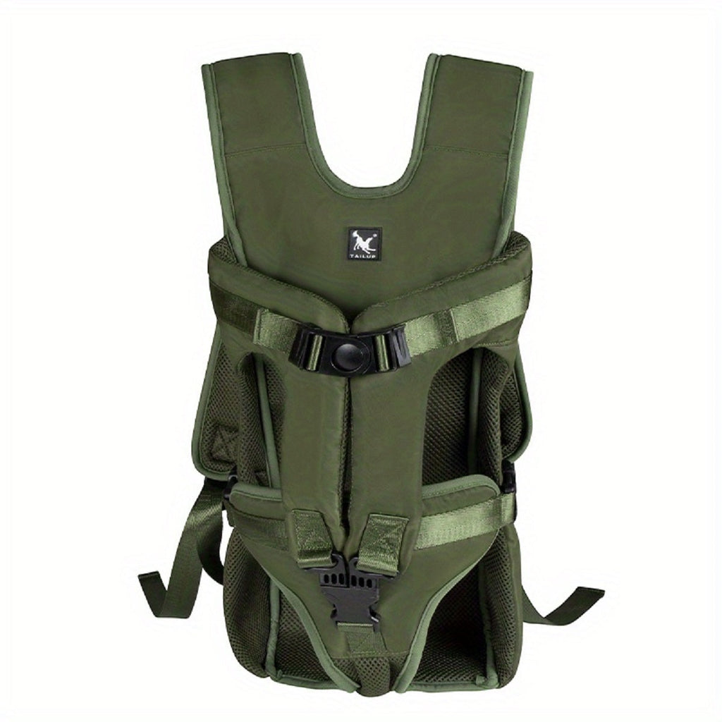 Borsa porta cane LumaTrail con vista frontale per avventure all'aperto