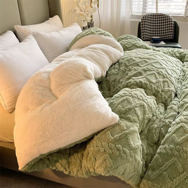 Cozy NylaWeave Weighted Blanket With Lamb Cashmere For Winter Comfort