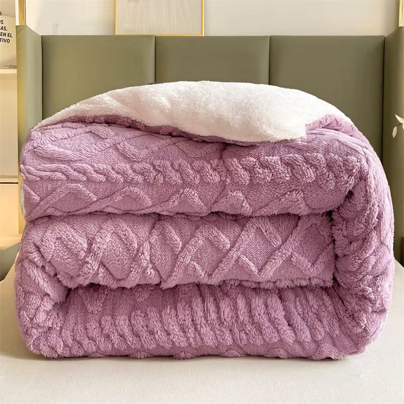 Cozy NylaWeave Weighted Blanket With Lamb Cashmere For Winter Comfort