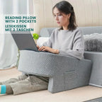 Ergonomisk pude til læsning med armlæn og kerne af memoryskum til seng eller skrivebord