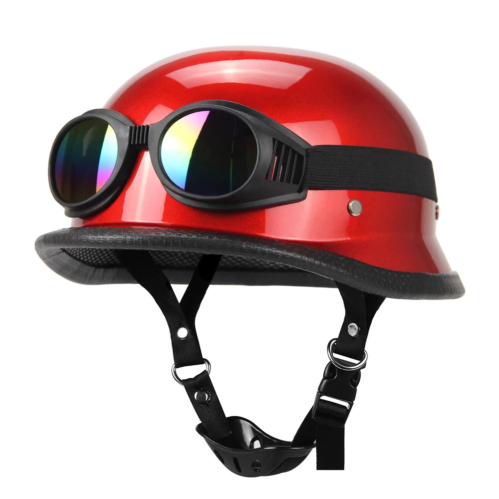 Vintage Half Helmet With German Design, ABS Shell And DOT ECE Certification