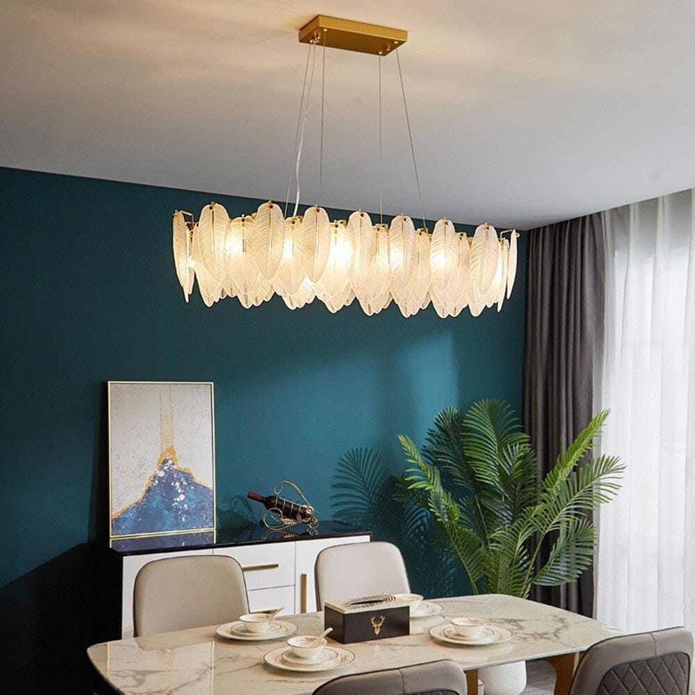 Coleção de Decoração para Salas de Estar com Candeeiro de Teto Elegante com Penas