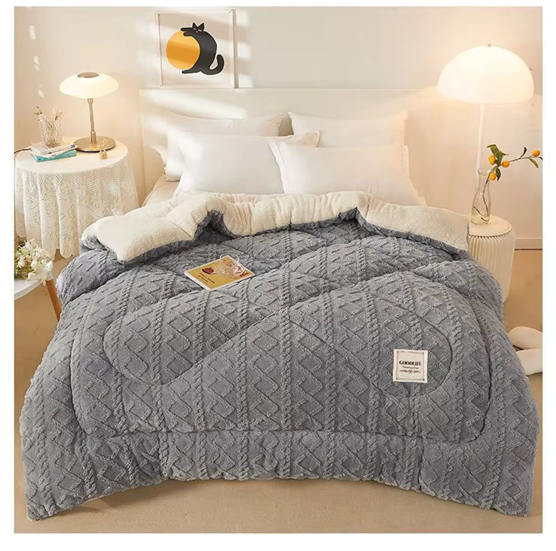 Cozy NylaWeave Weighted Blanket With Lamb Cashmere For Winter Comfort