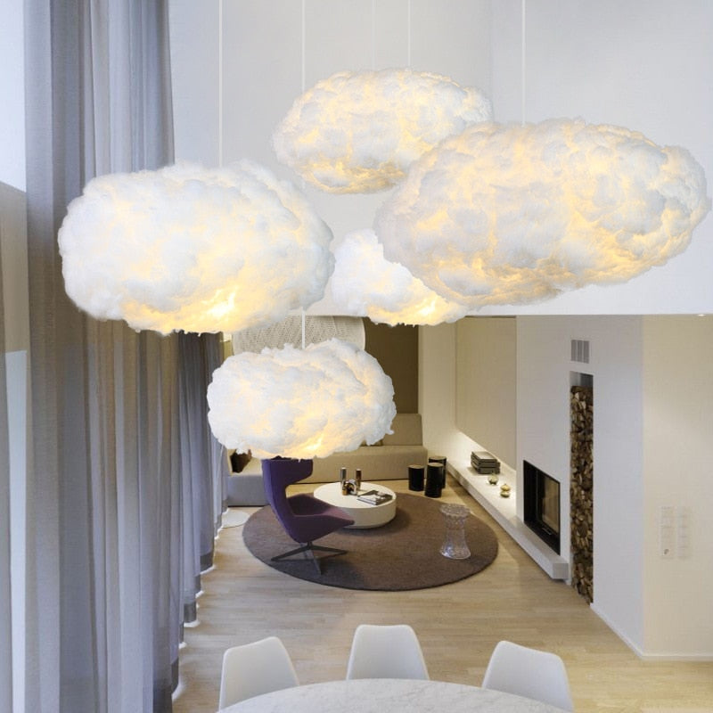 LumaCloud Cotton Diffused Pendant Fixture For Ceiling Light With Subtle Glow