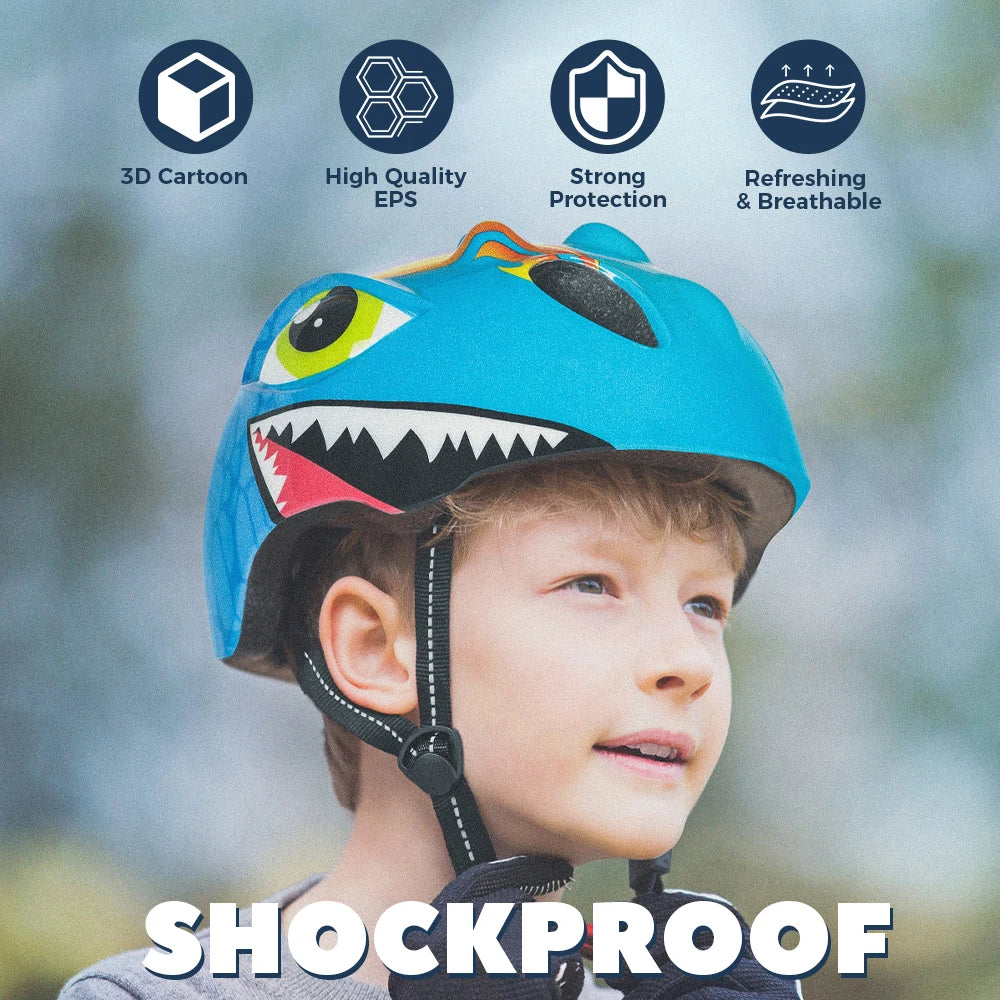 Conjunto de Proteção Infantil com Capacete de Ciclismo, Joelheiras e Cotoveleiras