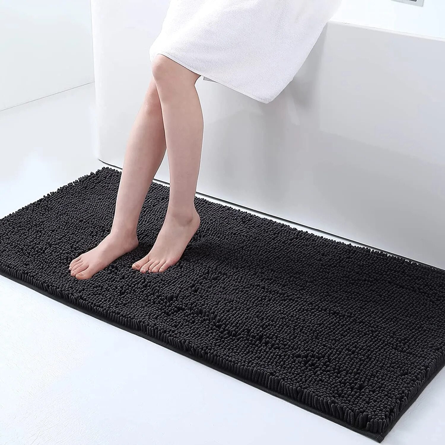 AquaNest Thick Absorbent Bath Mat With Secure Backing For Bathrooms