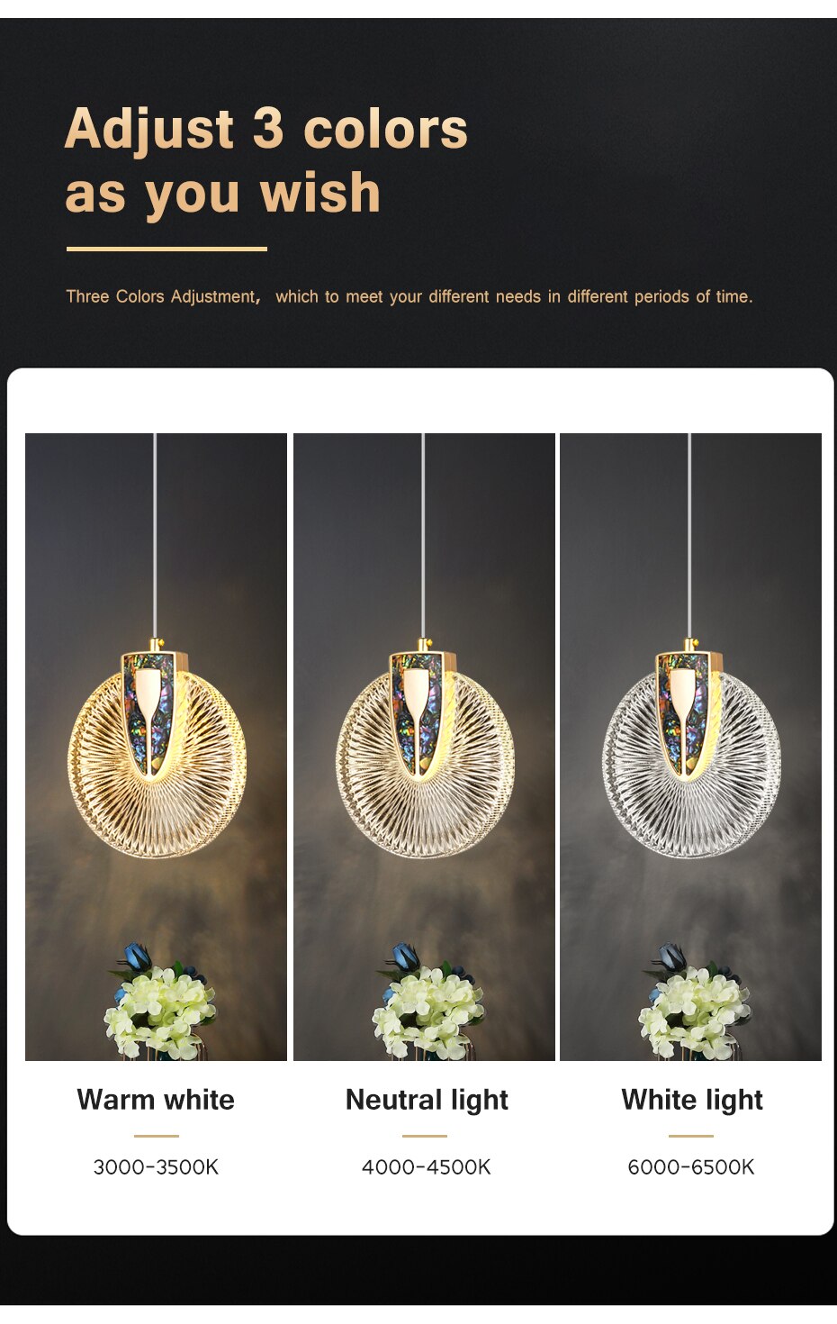 Aurelia Pendelleuchte mit LED-Kristall in Gold für Wohnbereiche