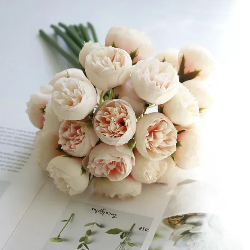 Romantic Silk Peony Bouquet From Lyra With 27 Realistic Blooms