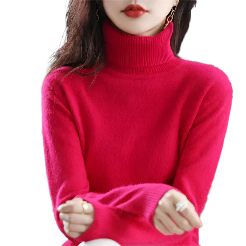 AuroraWeave Cashmere Turtleneck For Women In Autumn
