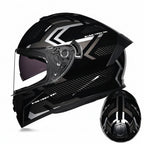 Helhjälm för racingmotorcykel med dubbla visir