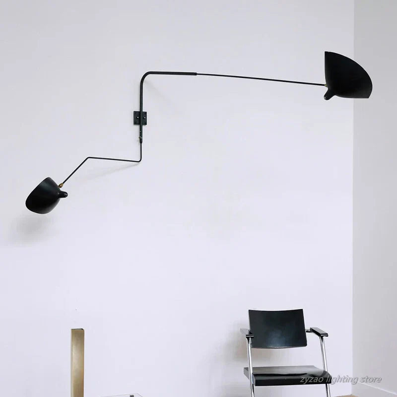 Aplique de pared moderno LumiArc Duo de dos brazos para acento