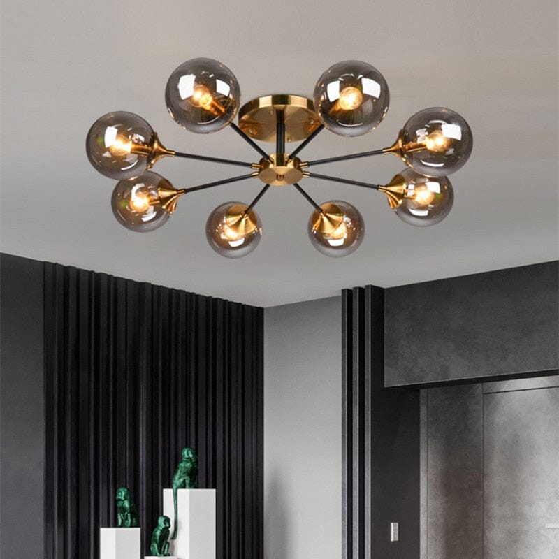 Jade Sphere Glass Globe Ceiling Light for Modern Living Rooms