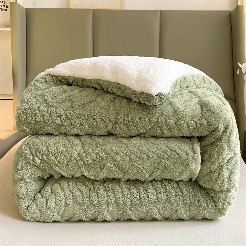 Cozy NylaWeave Weighted Blanket With Lamb Cashmere For Winter Comfort