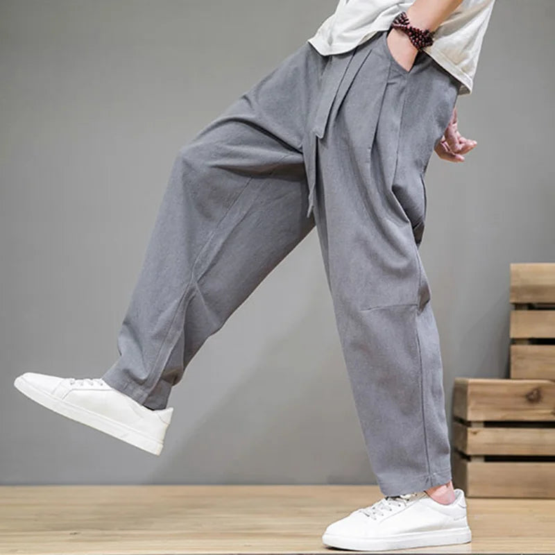 Men's Linen Pants With Relaxed Fit And Airy Comfort