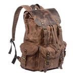 Zaino da viaggio Ridgeway con dettagli in pelle e tela resistente