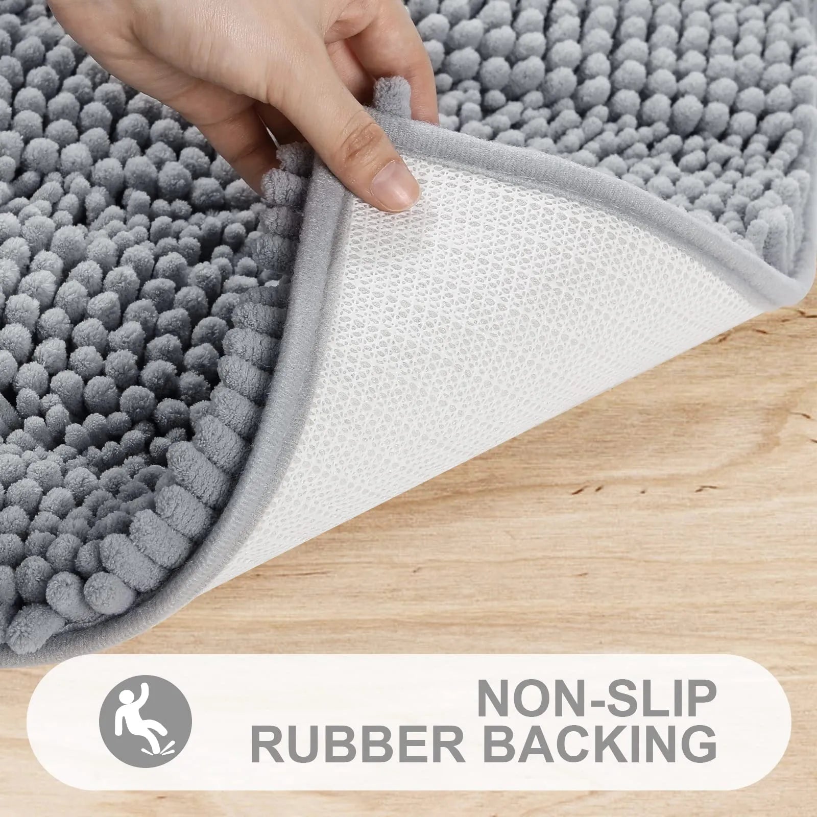 AquaNest Thick Absorbent Bath Mat With Secure Backing For Bathrooms