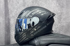Casque de moto intégral rabattable avec double lentille et aileron arrière aérodynamique, certifié DOT