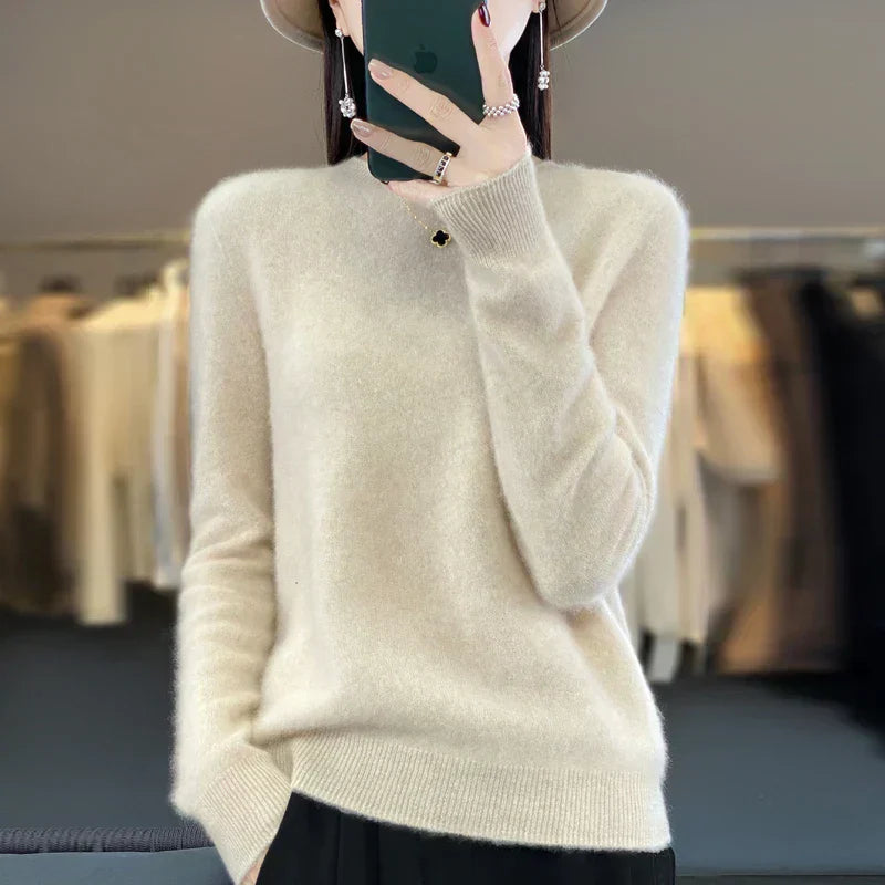 Merino Wool Women's Sweater By Astra, One Hundred Percent Wool