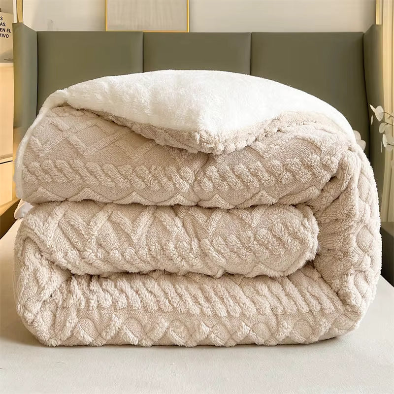 Cozy NylaWeave Weighted Blanket With Lamb Cashmere For Winter Comfort