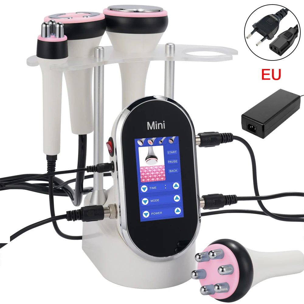 Vier-in-eins-Ultraschall-Kavitation- und RF-Körperformungsgerät mit EMS-Unterstützung und Vakuum