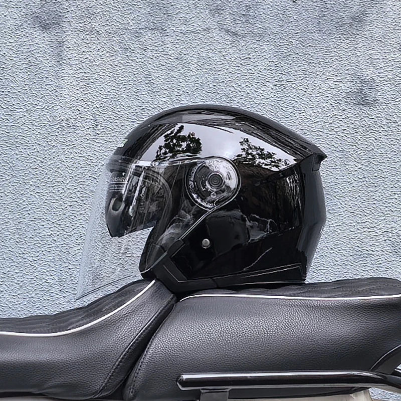 Lightweight 3/4 Motorcycle Helmet with Dual Visor